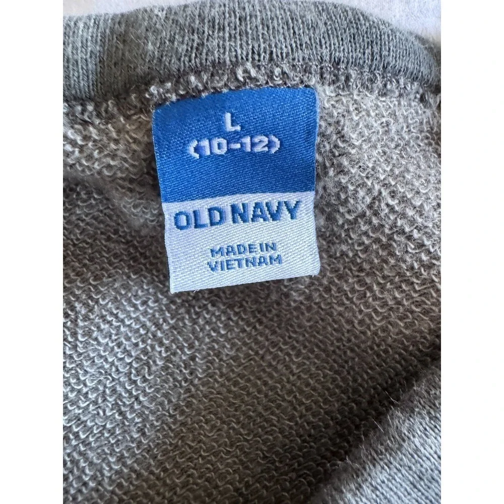 Old Navy Sweater Boys Size L 8/10 Gray Tie Dye Good Vibes Skeleton Peace EUC